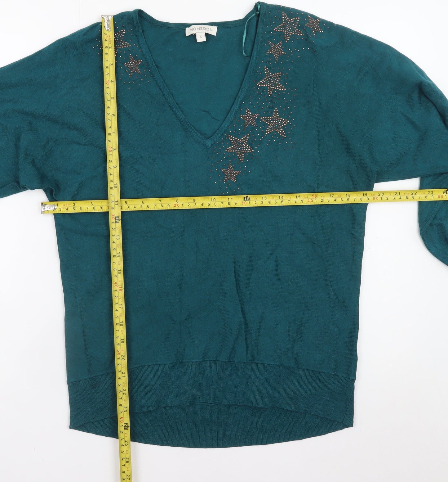 Womens UK Size S Monsoon Green Pullover Jumper