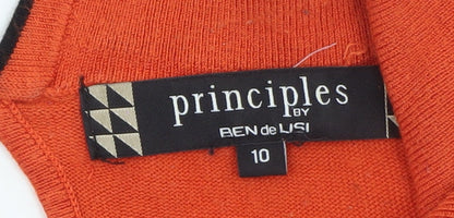 Womens UK Size 10 Principles by Ben de Lisi Orange Pullover Jumper