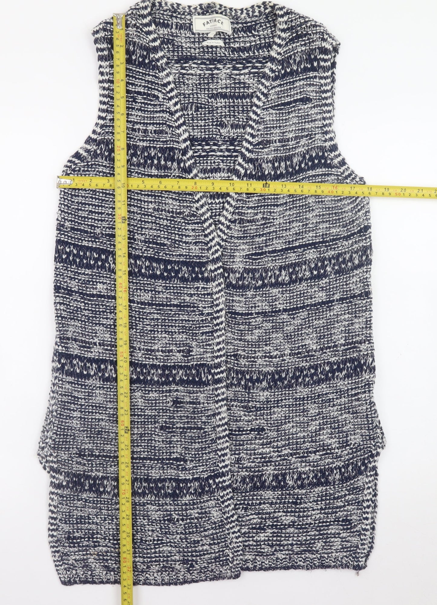 Womens UK Size 12 FatFace Blue Vest Jumper