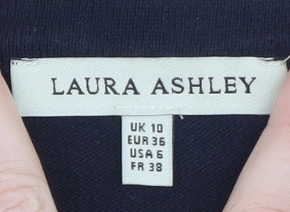 Laura Ashley Women’s Blue Striped Nautical Anchor Jumper UK 10