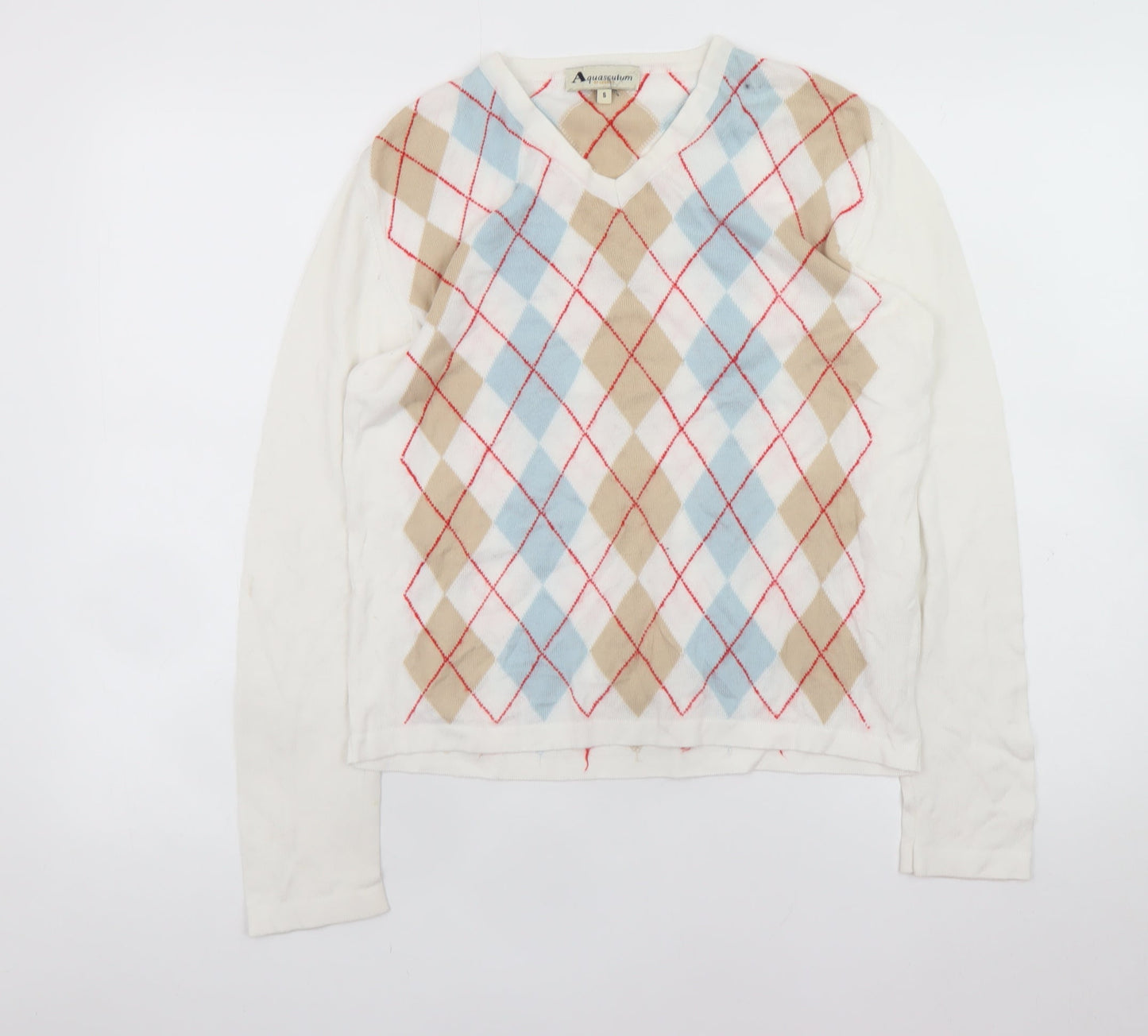 Womens UK Size S Aquascutum Multicoloured Pullover Jumper