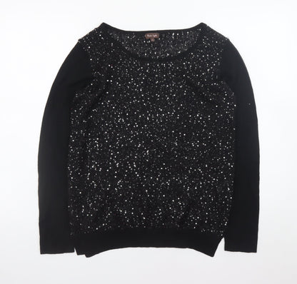 Phase Eight Women’s Black Sequin Knit Jumper Size 10