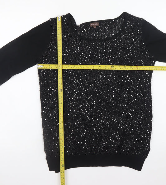 Phase Eight Women’s Black Sequin Knit Jumper Size 10