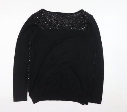 Phase Eight Women’s Black Sequin Knit Jumper Size 10