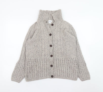 Womens UK Size M Artisan Knitwear Beige Cardigan Jumper
