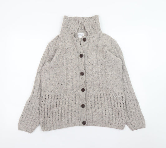 Womens UK Size M Artisan Knitwear Beige Cardigan Jumper