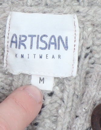 Womens UK Size M Artisan Knitwear Beige Cardigan Jumper