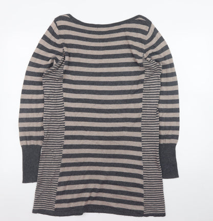 Marks and Spencer Women’s Grey Striped Long Sleeve Jumper Dress Size 18