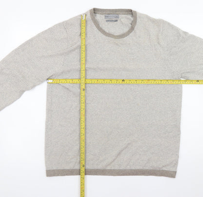 Mens UK Size L Marks and Spencer Beige Pullover Jumper