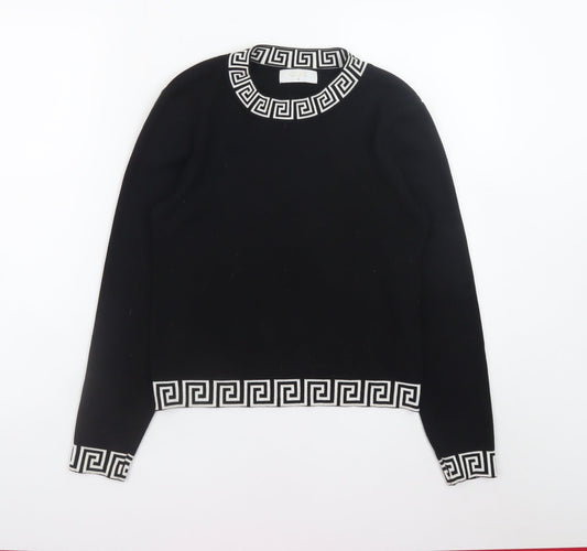 Womens UK Size M Quiz Black Pullover Jumper