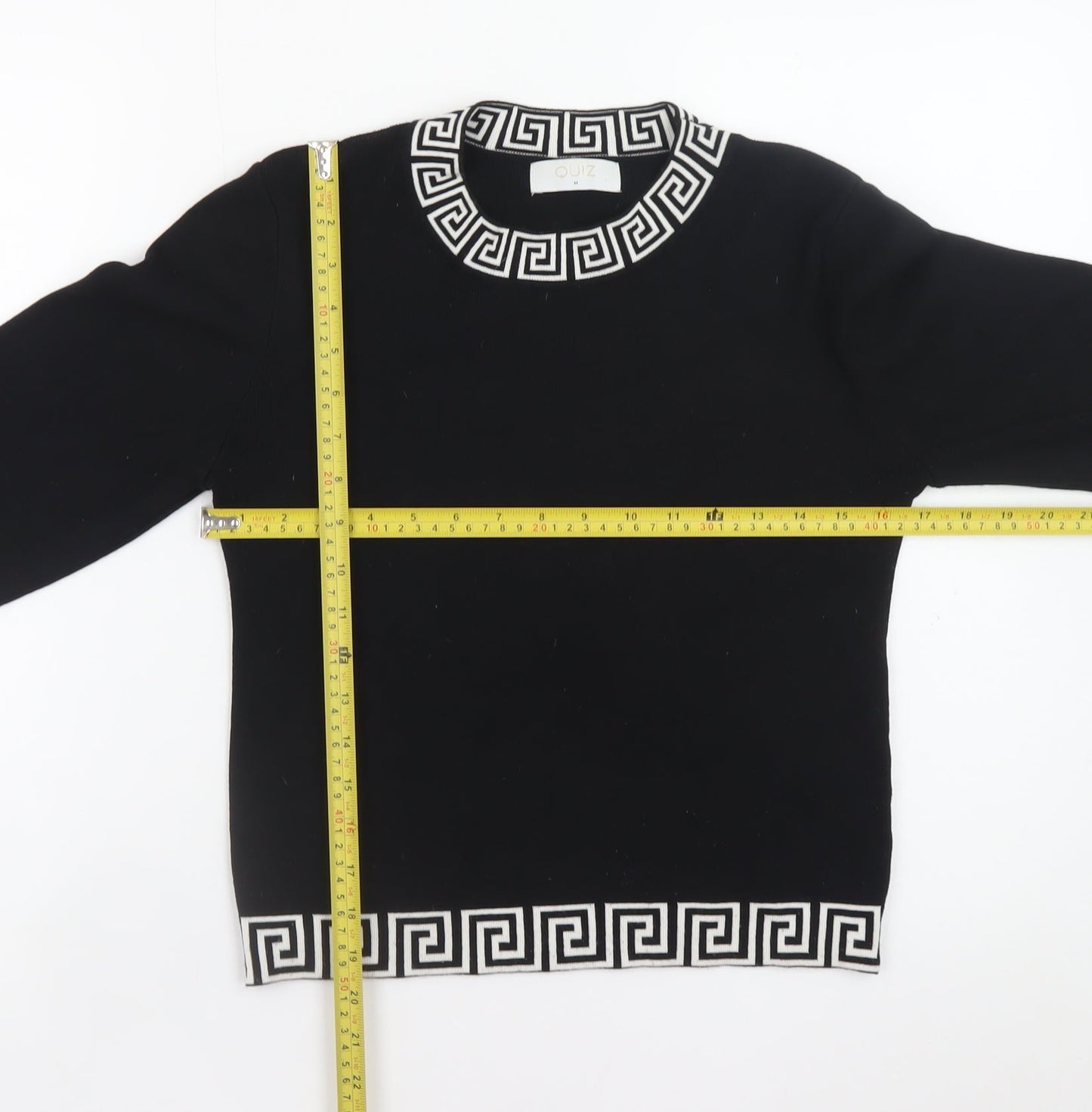 Womens UK Size M Quiz Black Pullover Jumper