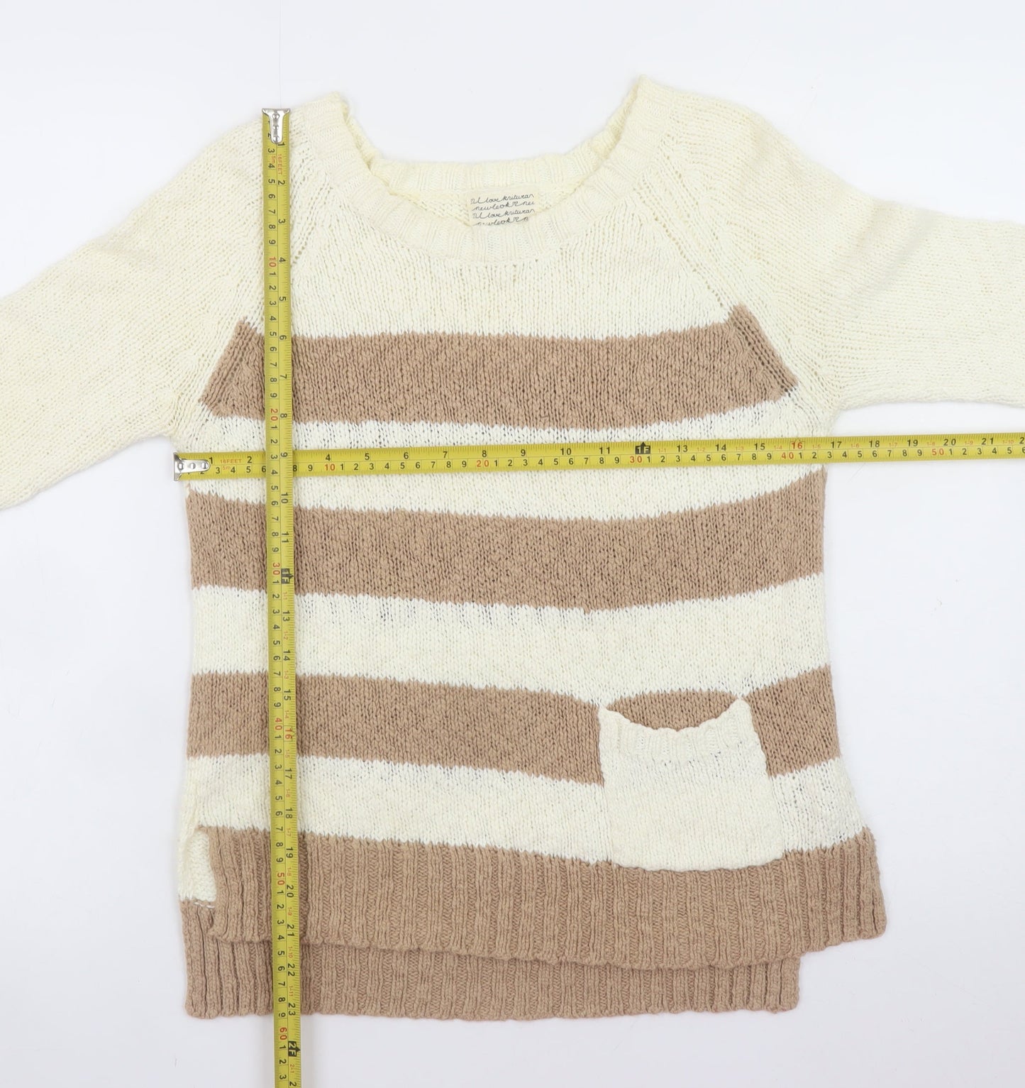 Womens UK Size 10 New Look Beige Pullover Jumper