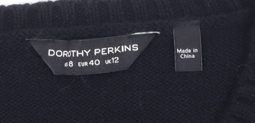 Womens UK Size 12 Dorothy Perkins Black Pullover Jumper