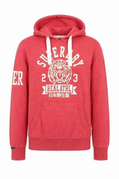 Mens UK Size M Superdry Red Pullover Hoodie