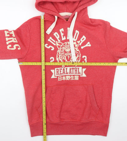 Mens UK Size M Superdry Red Pullover Hoodie