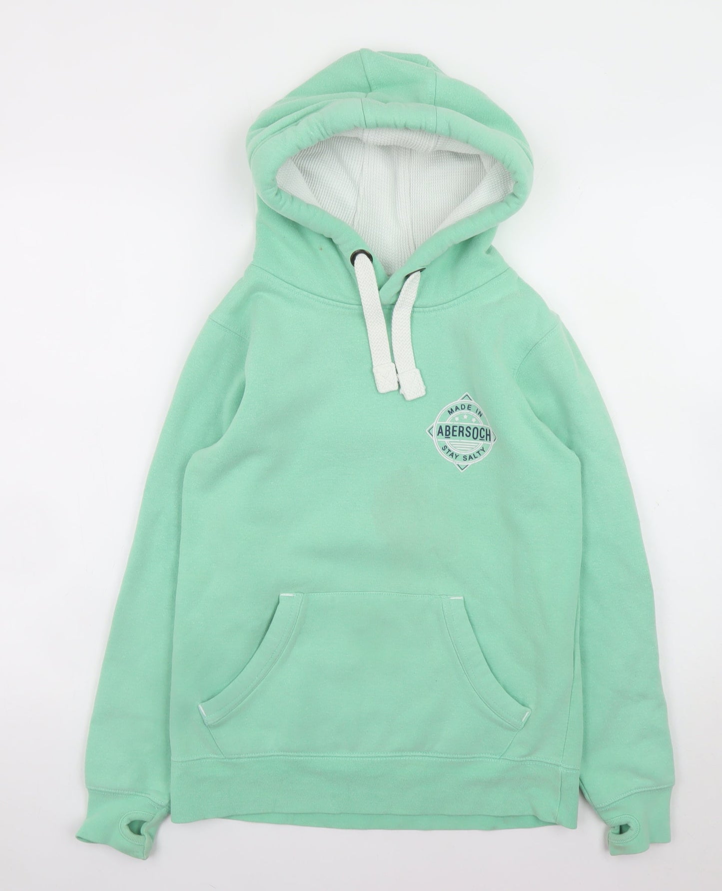 Womens UK Size XS O'Shea Green Pullover Hoodie