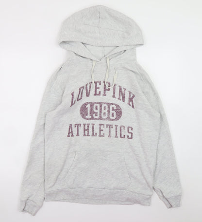 Womens UK Size S Victoria’s Secret PINK Grey Pullover Hoodie