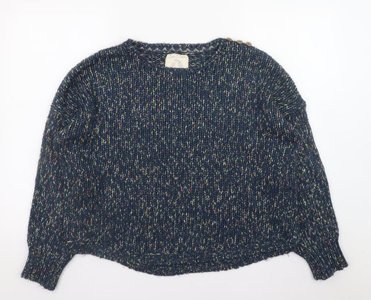 Mantaray Women's Blue Chunky Knit Crew Neck Jumper Size 18