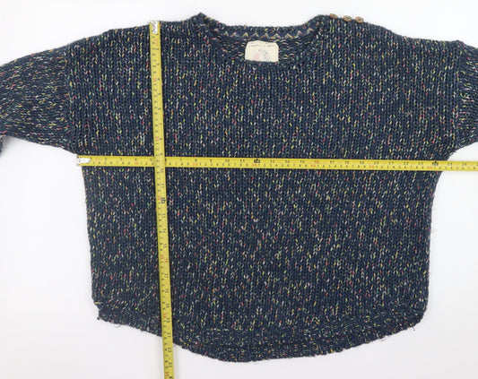 Mantaray Women's Blue Chunky Knit Crew Neck Jumper Size 18