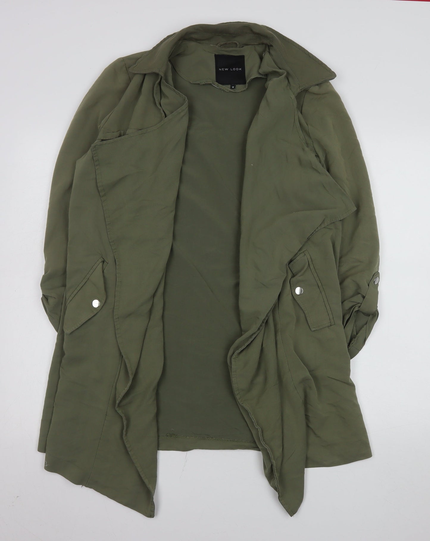 Womens UK Size 12 New Look Green Trench Coat