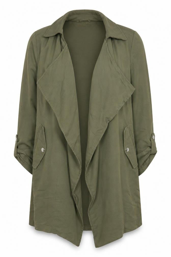 Womens UK Size 12 New Look Green Trench Coat