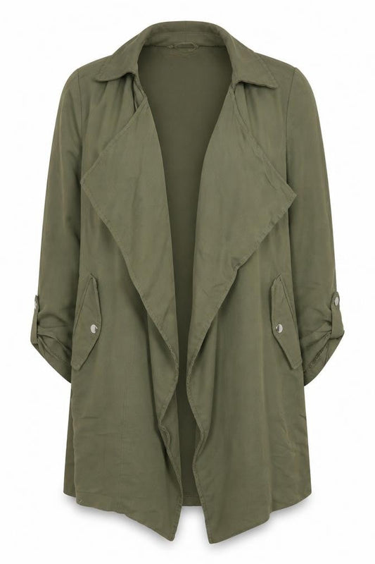 Womens UK Size 12 New Look Green Trench Coat