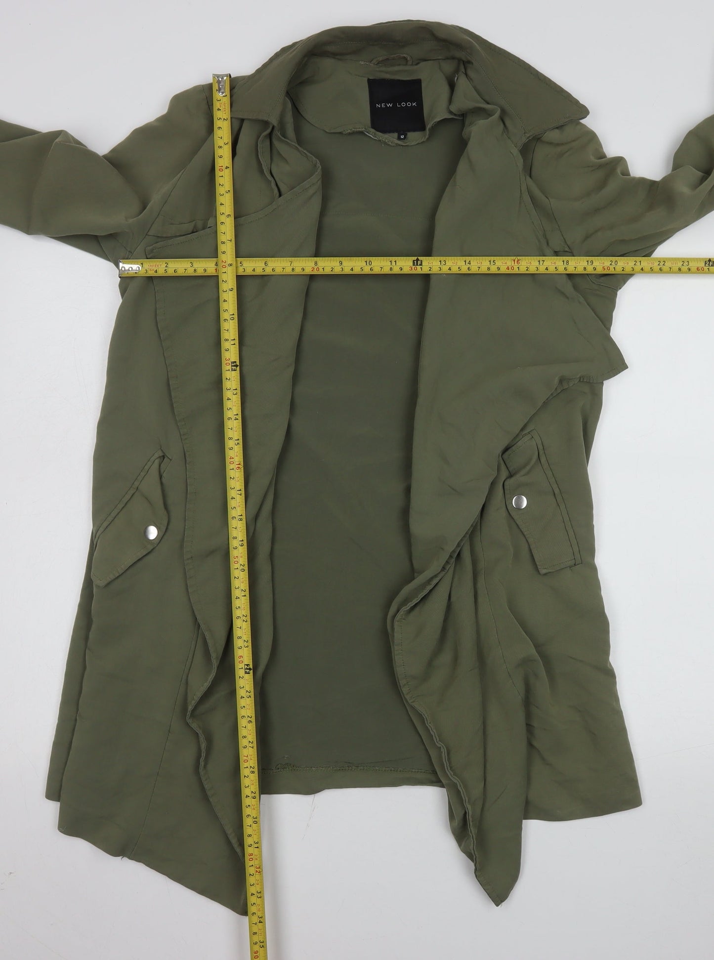 Womens UK Size 12 New Look Green Trench Coat
