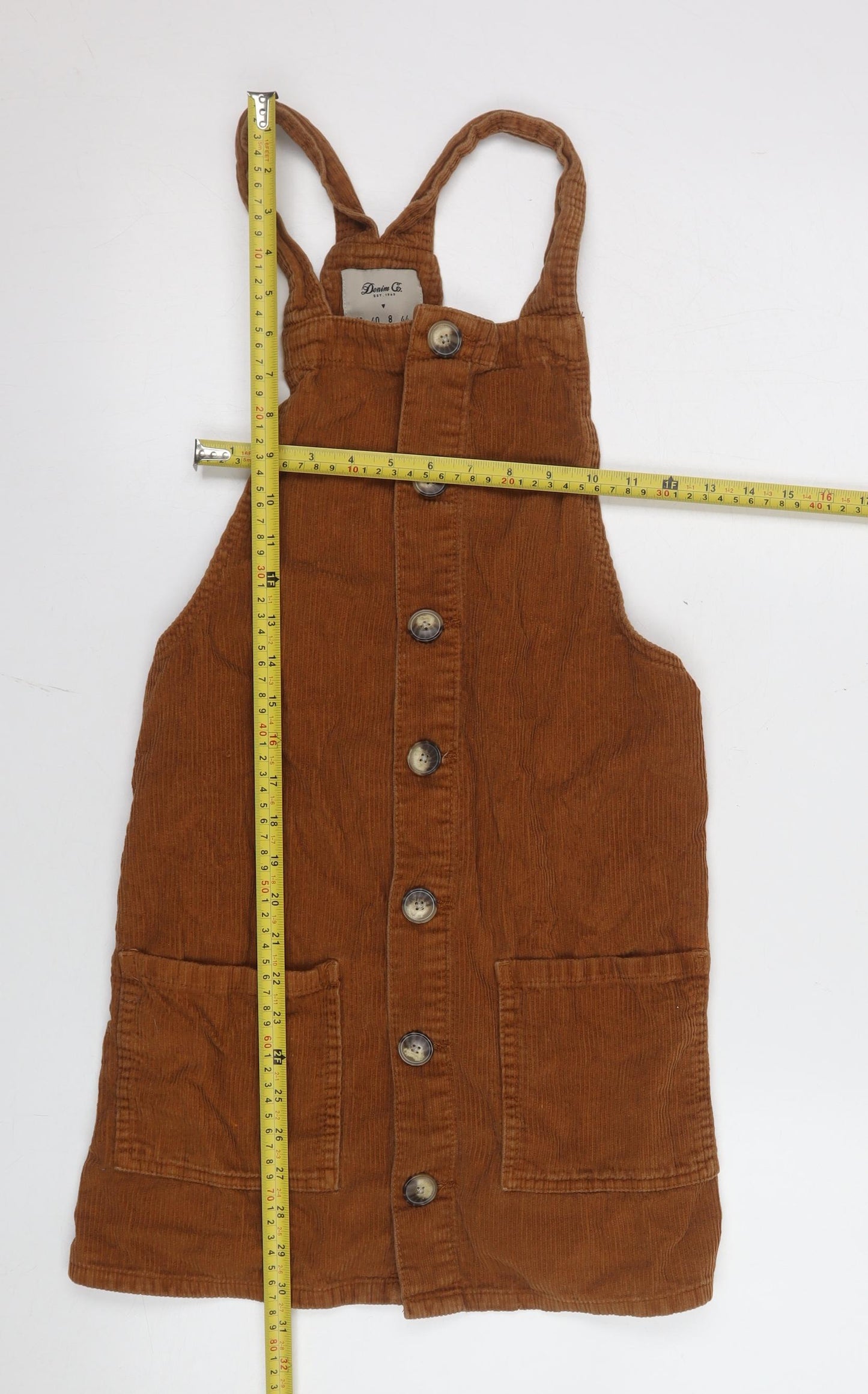 Womens UK Size 12 Denim Co. Pinafore/Dungaree Dress