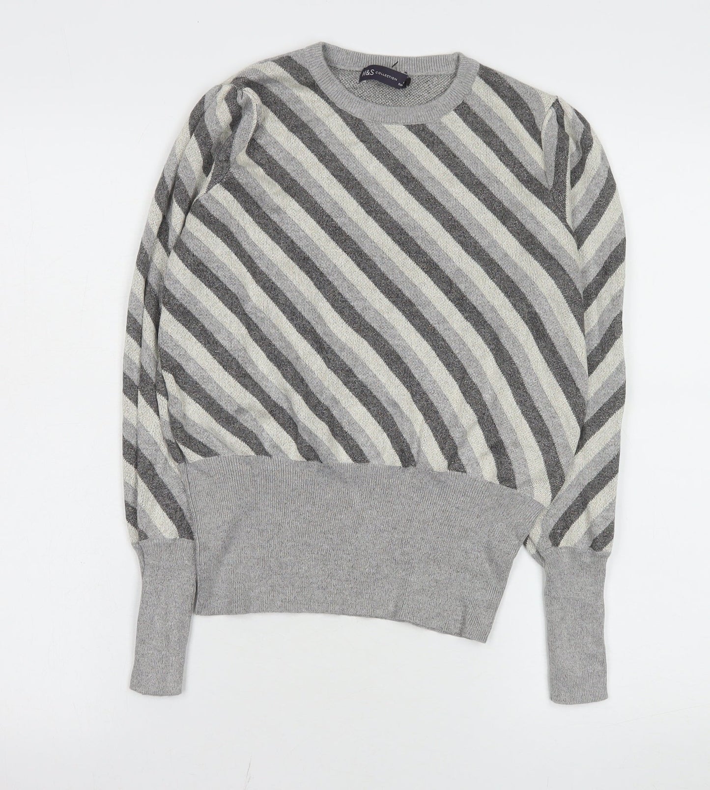 Womens UK Size 12 Marks and Spencer Grey Jersey Blouse