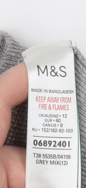 Womens UK Size 12 Marks and Spencer Grey Jersey Blouse