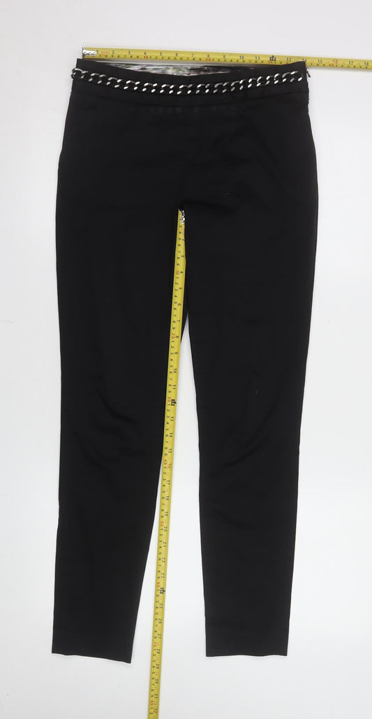 Ted Baker Women's Black Slim Trousers with Chain Detail Size 8
