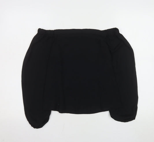 Select Women’s Black Off Shoulder Chiffon Blouse UK 6