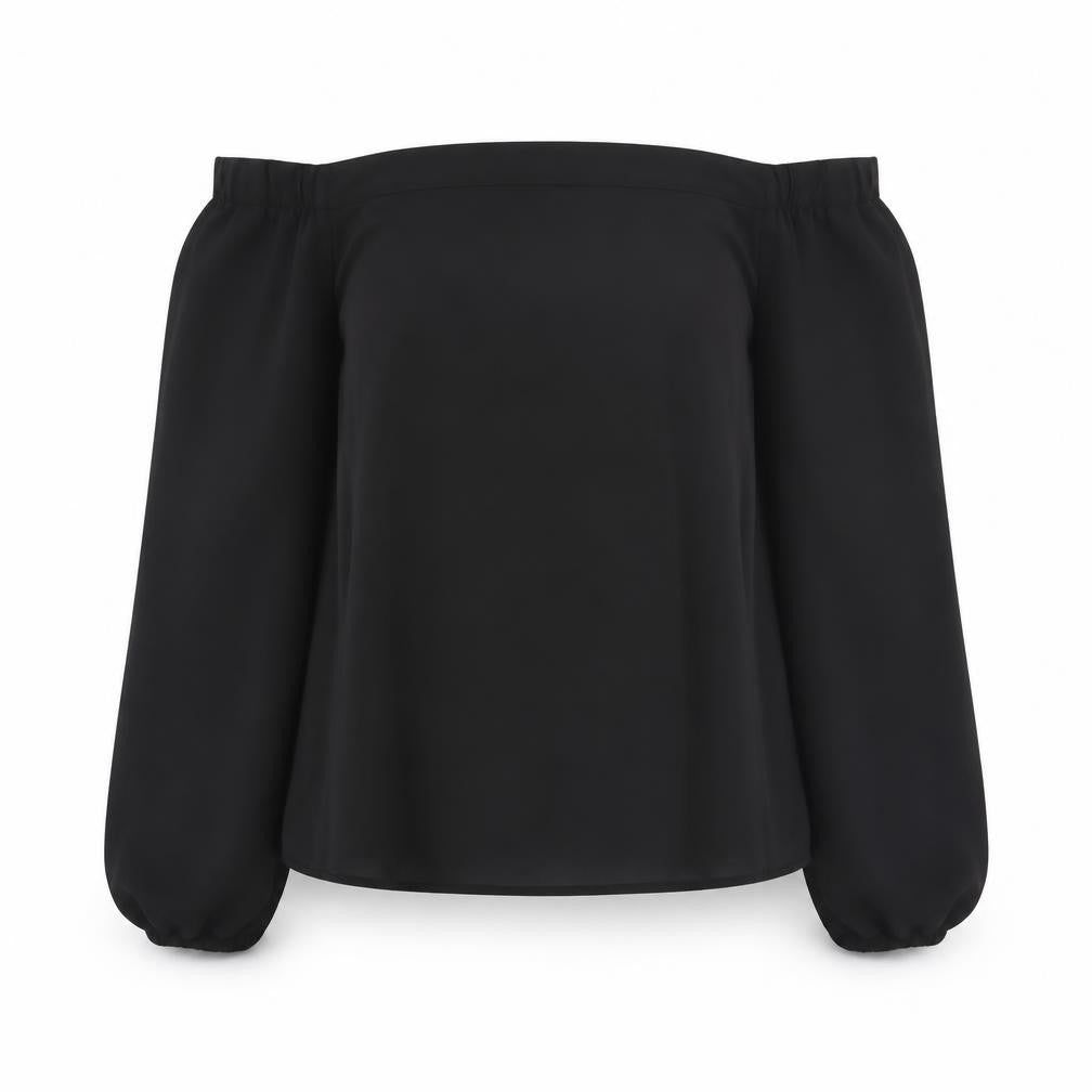 Select Women’s Black Off Shoulder Chiffon Blouse UK 6