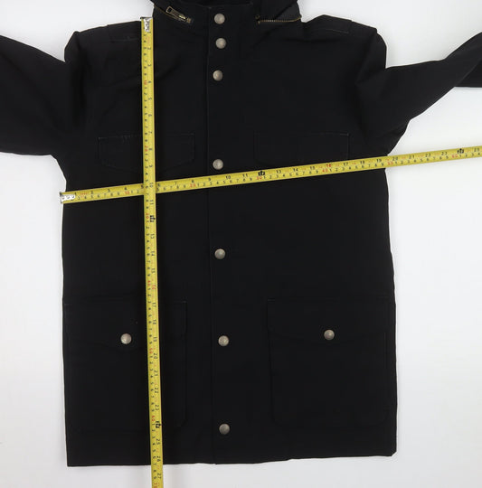 FatFace Men's Black Waterproof M65 Jacket XS Hooded Cotton Blend