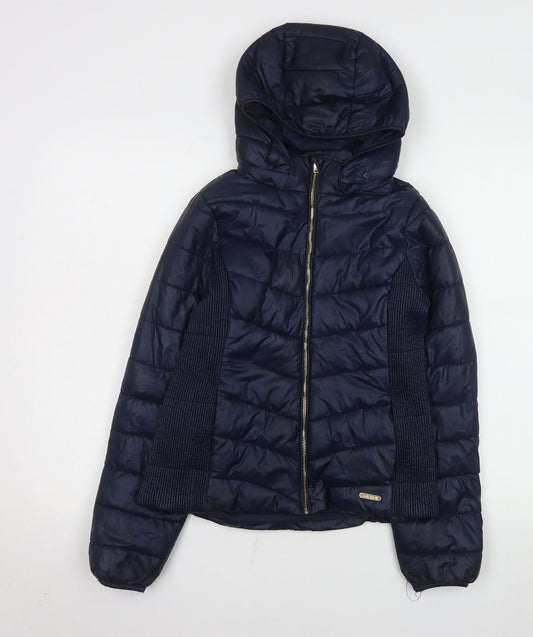 Girls UK Size 13 Years H&M Blue Puffer Jacket