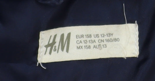 Girls UK Size 13 Years H&M Blue Puffer Jacket