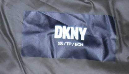 DKNY Women’s Green XS Long Hooded Quilted Puffer Coat