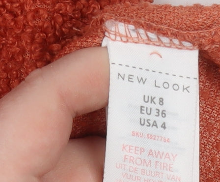 Womens UK Size 8 New Look Orange Pullover Hoodie