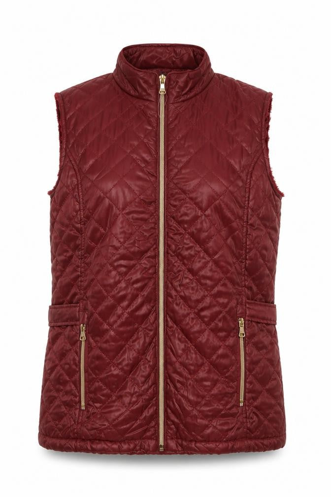 Womens UK Size S Q17 Red Quilted Coat