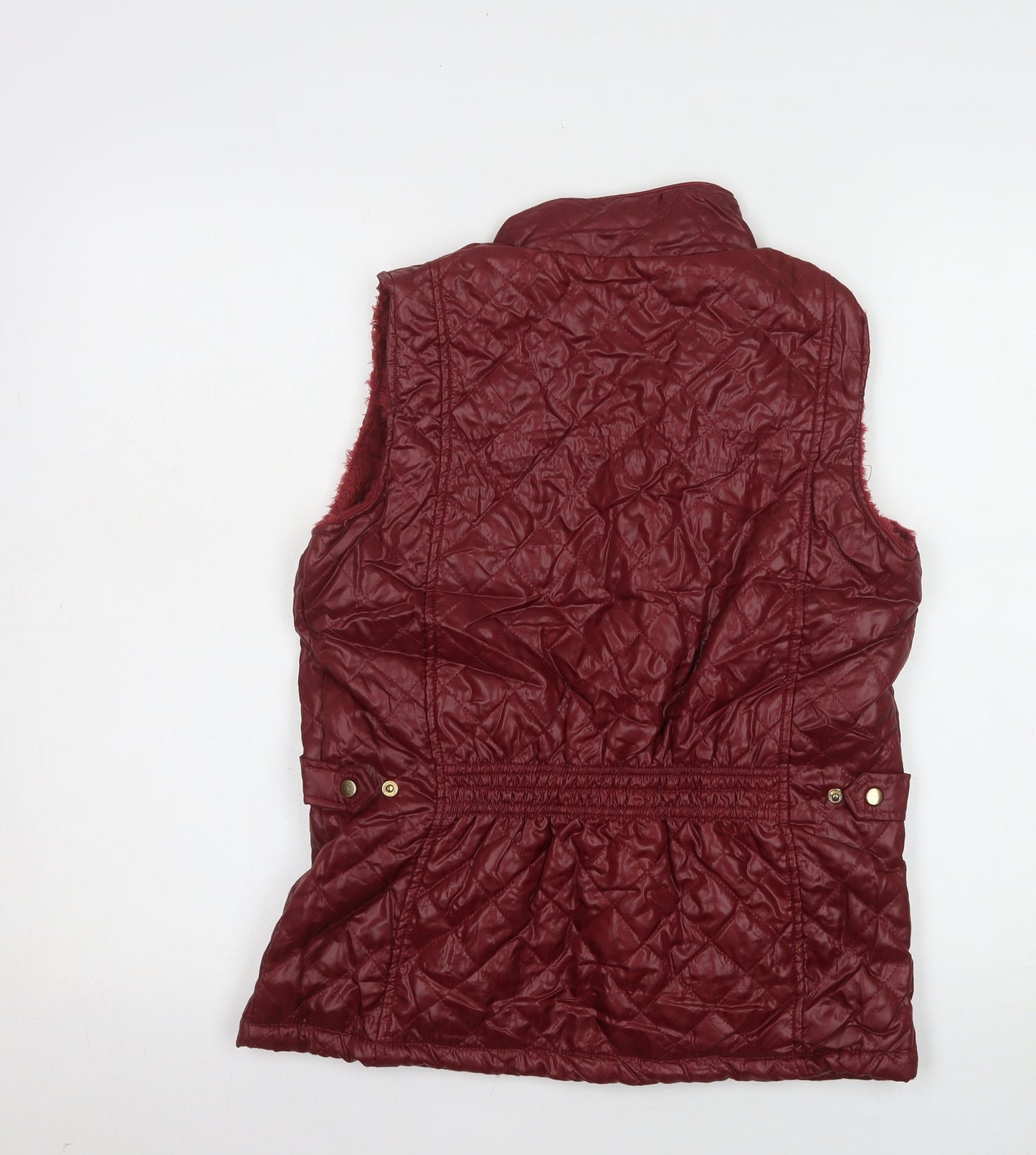 Womens UK Size S Q17 Red Quilted Coat