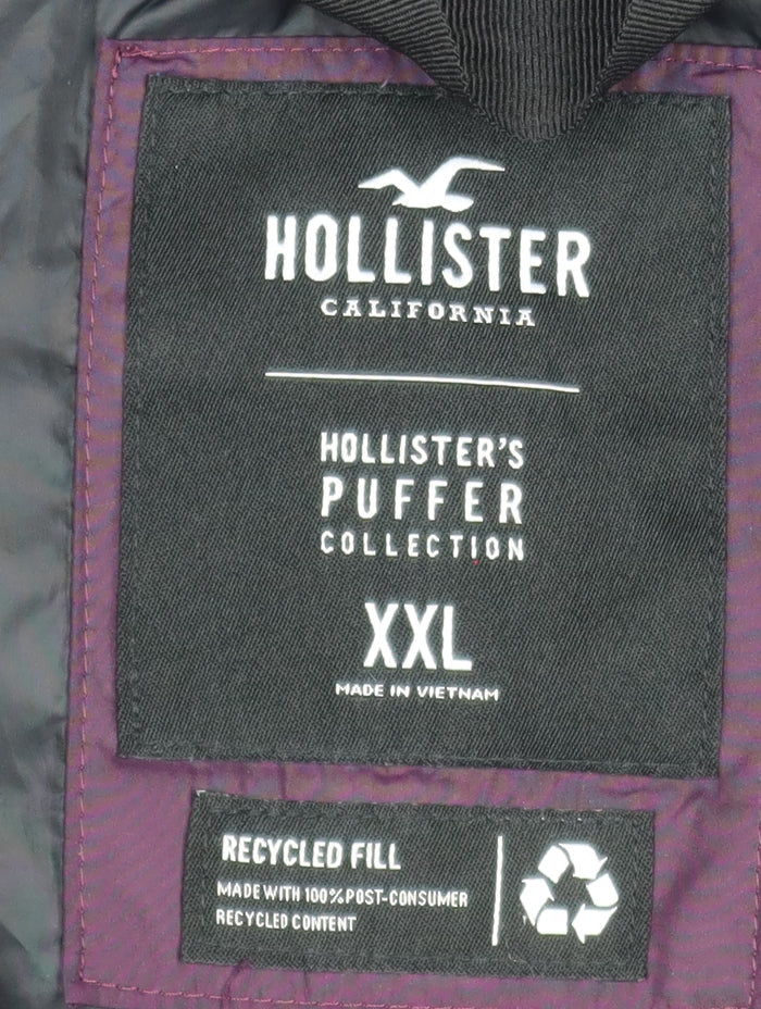 Womens UK Size 2XL Hollister Purple Puffer Jacket