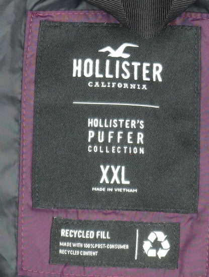 Womens UK Size 2XL Hollister Purple Puffer Jacket