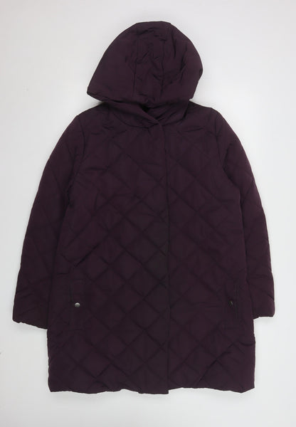 Womens UK Size 14 Dannimac Purple Quilted Coat