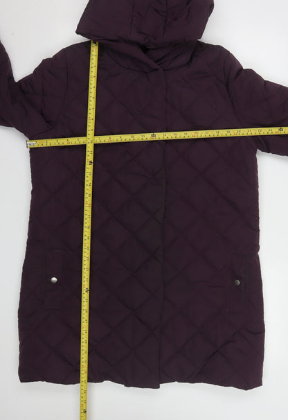 Womens UK Size 14 Dannimac Purple Quilted Coat