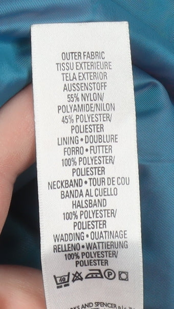 Teens UK Size 10 Marks and Spencer Blue Puffer Jacket