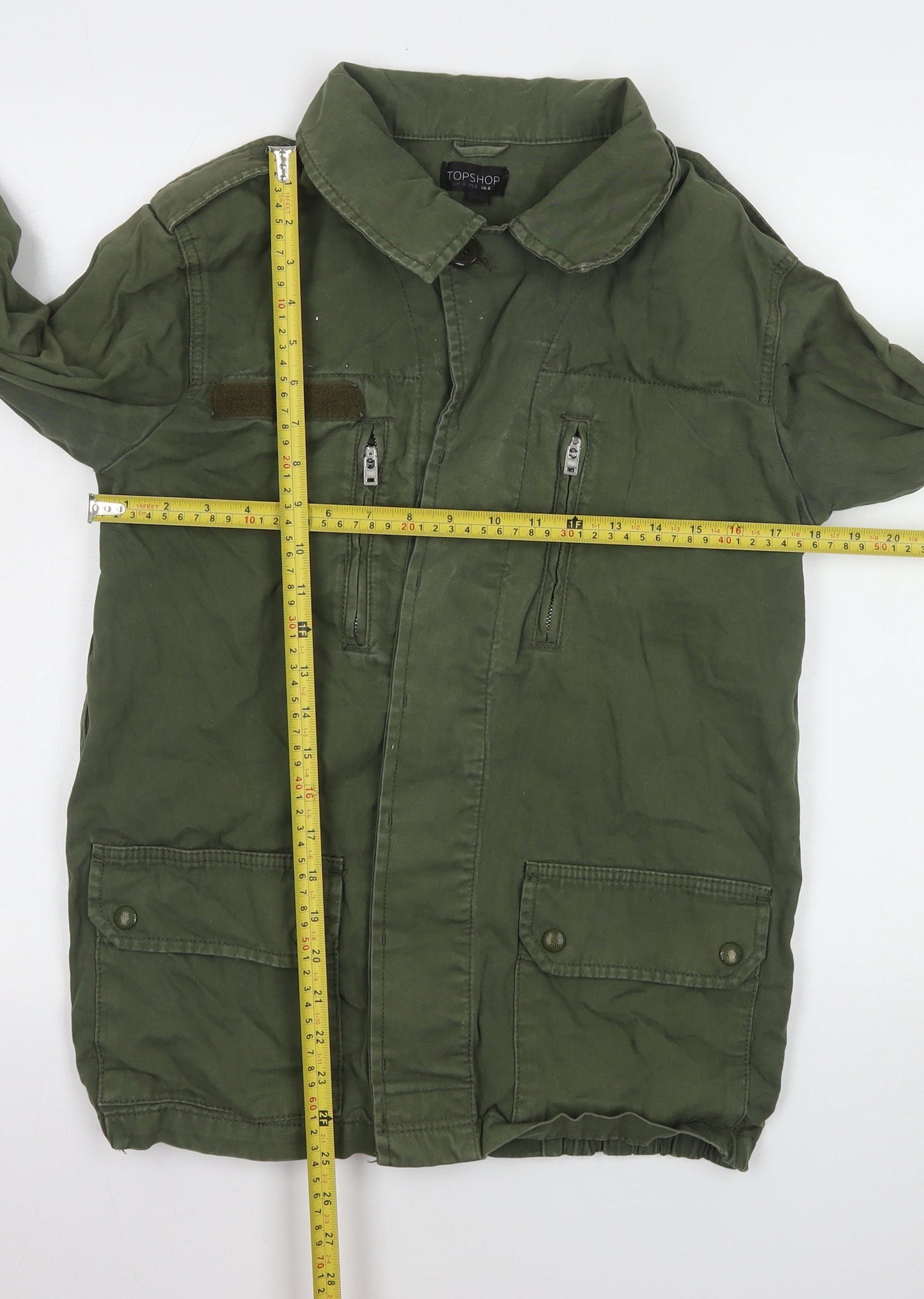 Womens UK Size 8 Topshop Green Military Jacket