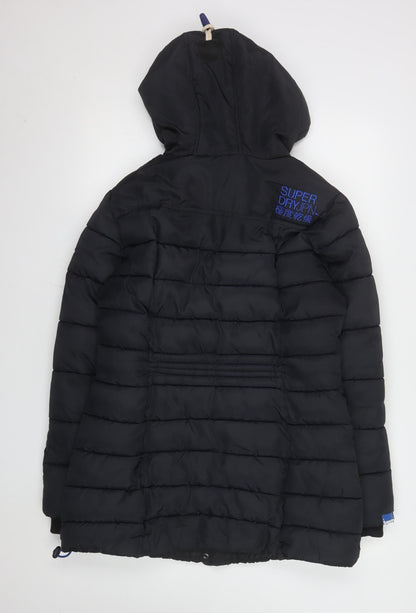 Womens UK Size M Superdry Black Puffer Jacket
