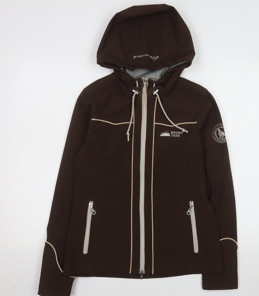Womens UK Size S Stone Deek Brown Soft Shell