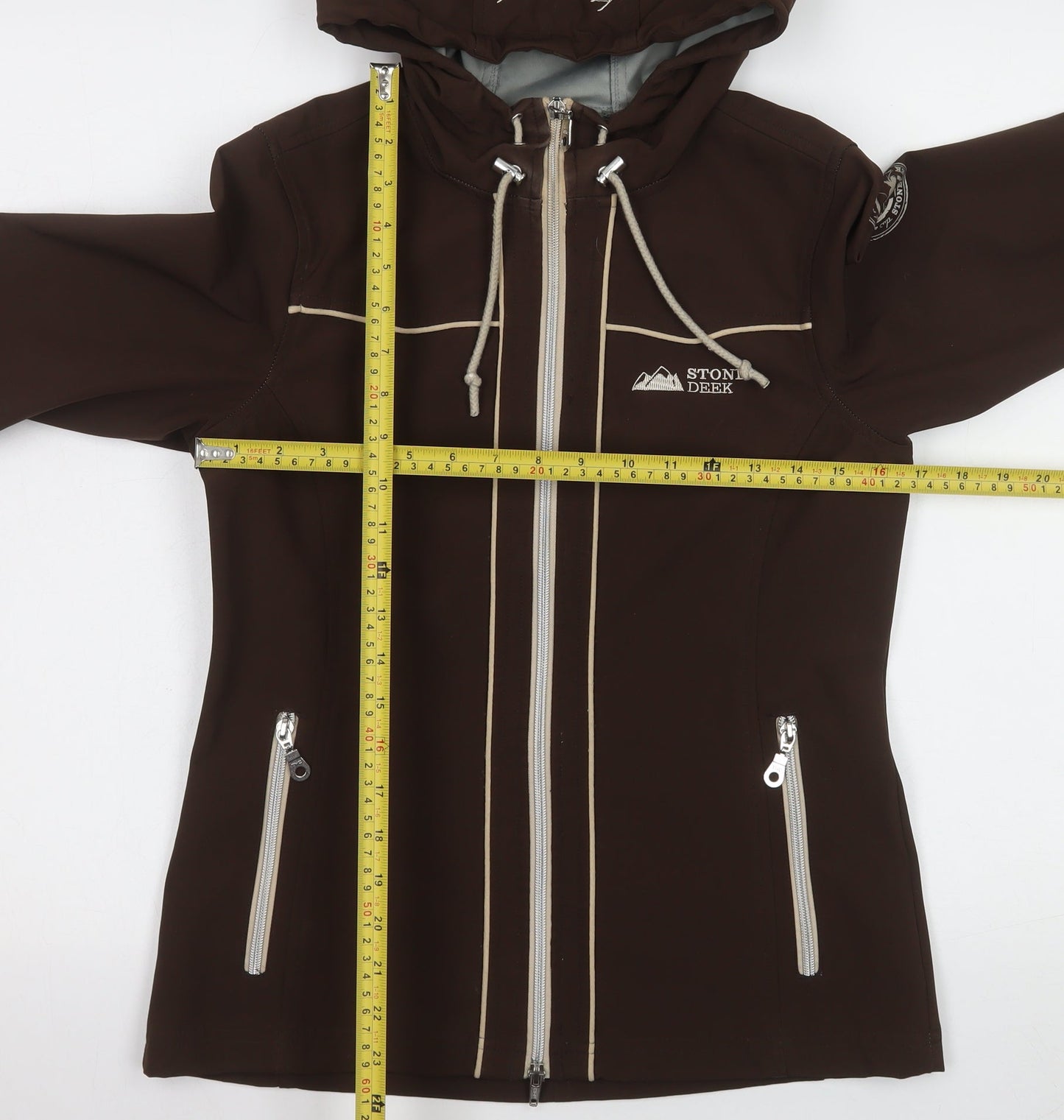 Womens UK Size S Stone Deek Brown Soft Shell