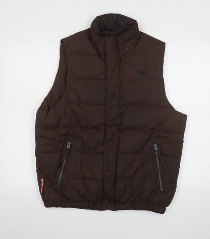 Mens UK Size M Abercrombie & Fitch Brown Puffer Jacket